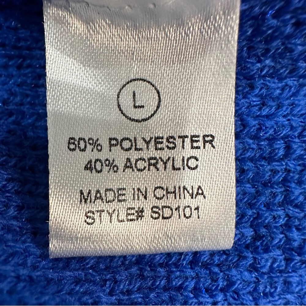 NWT Fashion Nova Royal Blue Cobalt V-Neck Knit Bodycon Sweater Mini Dress Size L - Picture 16 of 17